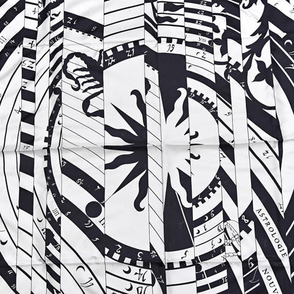 Hermes Silk Astrologie Nouvelle Tattoo Scarf 90 Black White 5 of 8