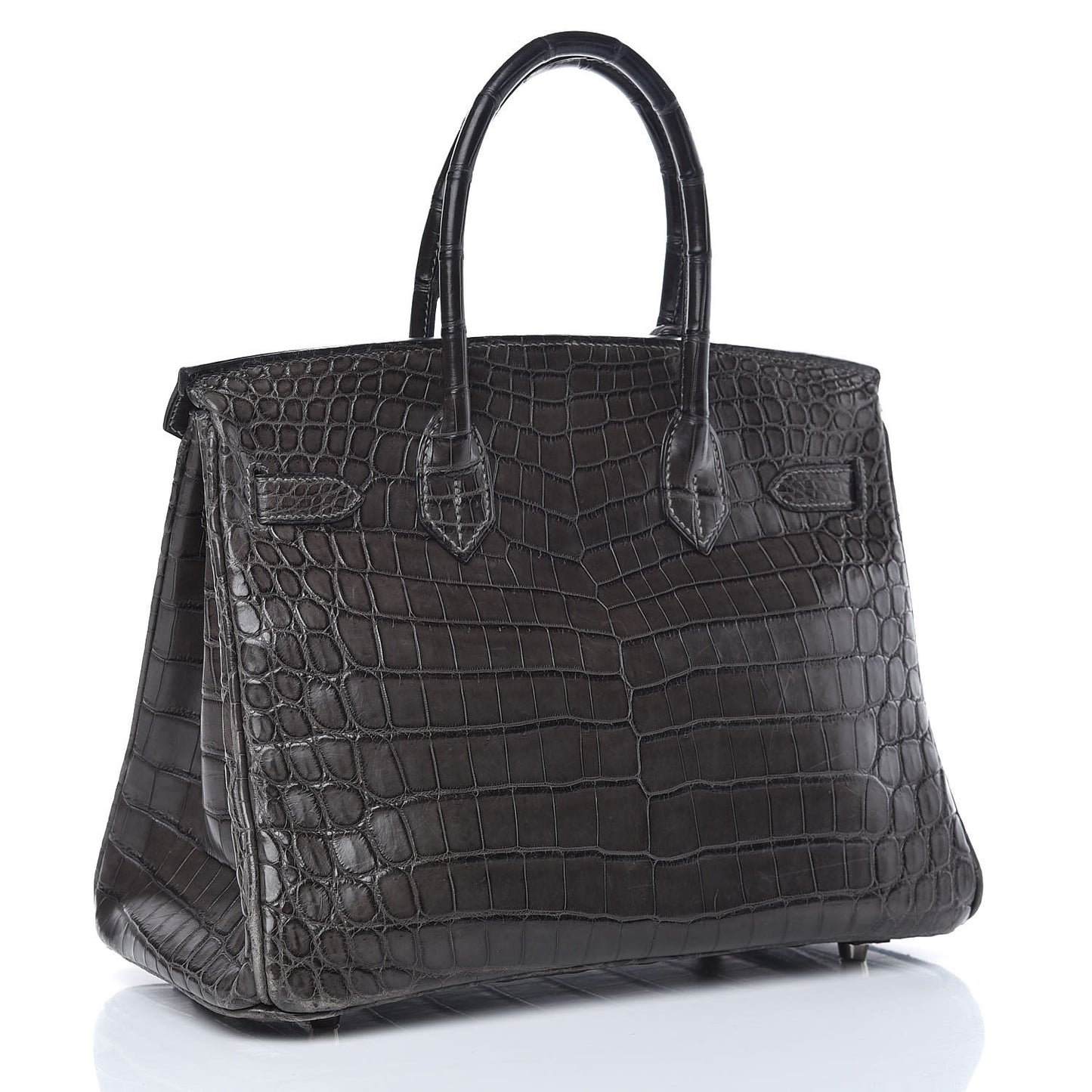Matte Niloticus Crocodile Birkin 30 Gris Elephant