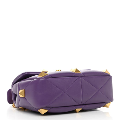 Valentino Garavani Nappa Medium Roman Stud Shoulder Bag Indian Violet 4 of 11
