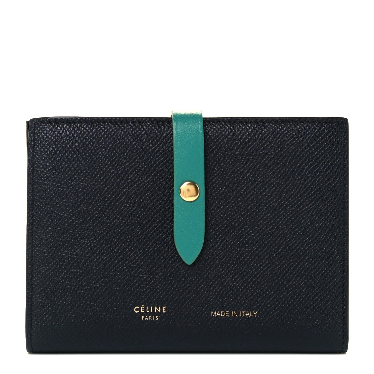 Celine Grained Calfskin Medium Multifunction Strap Wallet Black Cactus 1 of 11