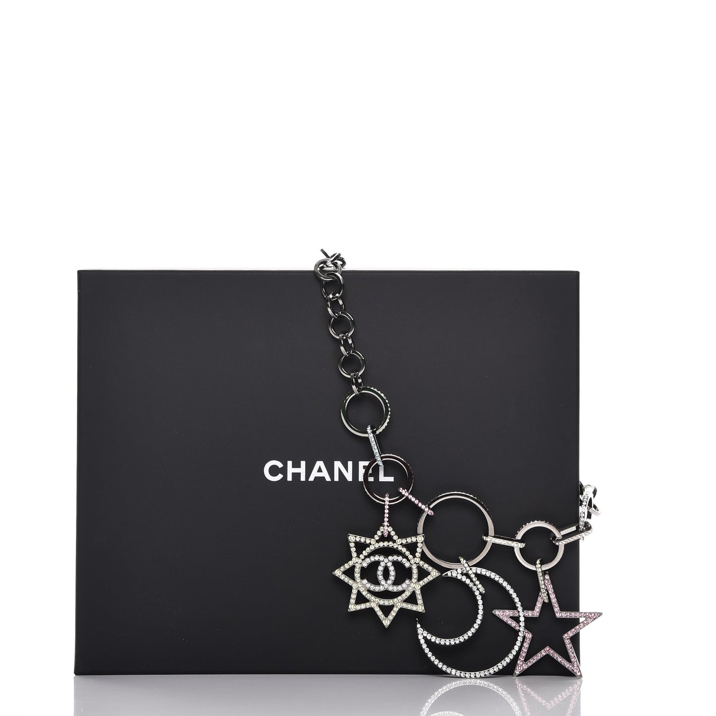 Ruthenium Crystal CC Star Moon Star Necklace