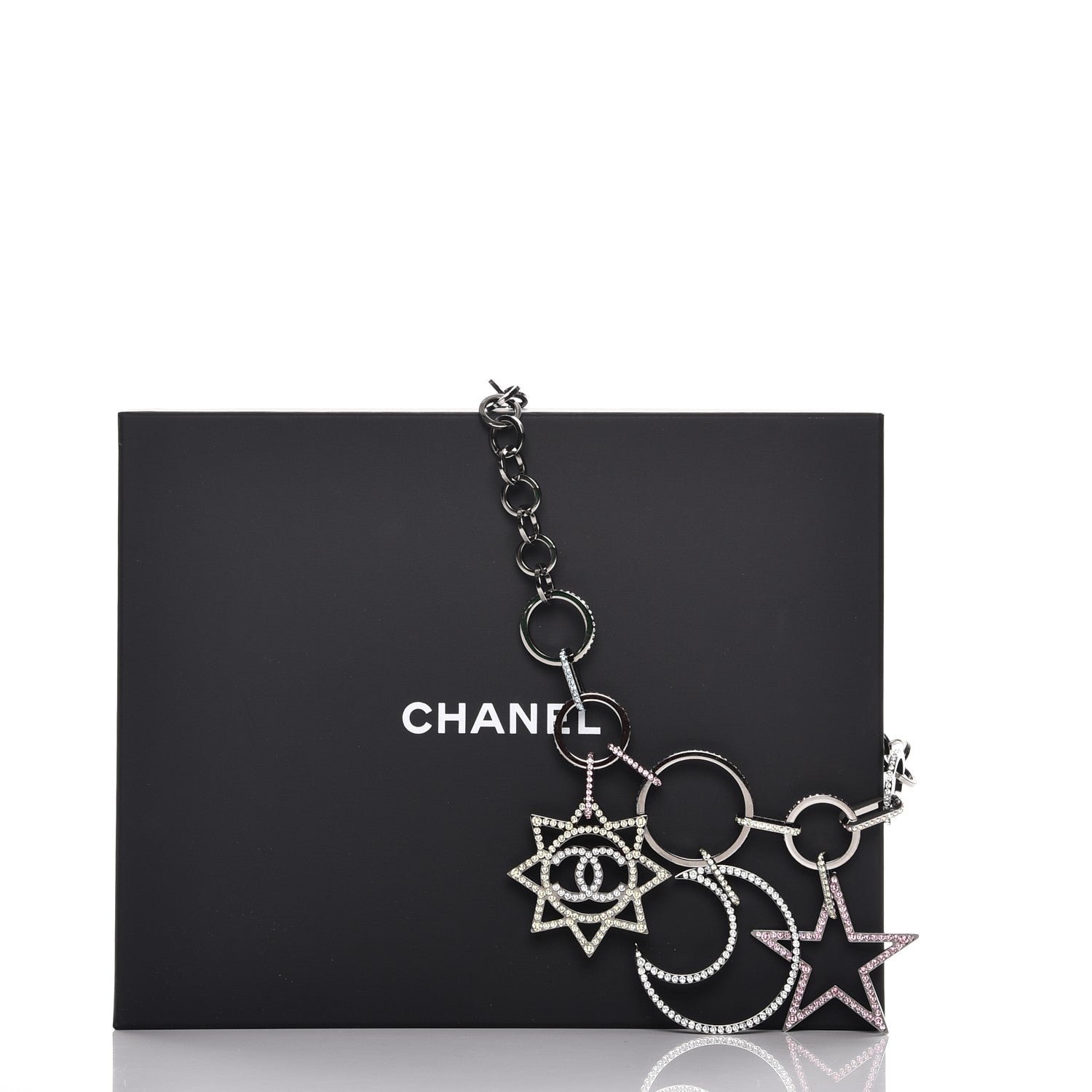 Chanel Ruthenium Crystal CC Star Moon Star Necklace 7 of 7