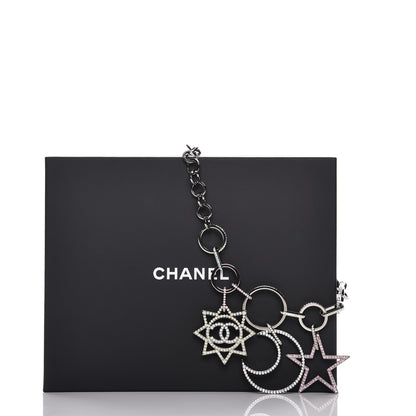 Chanel Ruthenium Crystal CC Star Moon Star Necklace 7 of 7