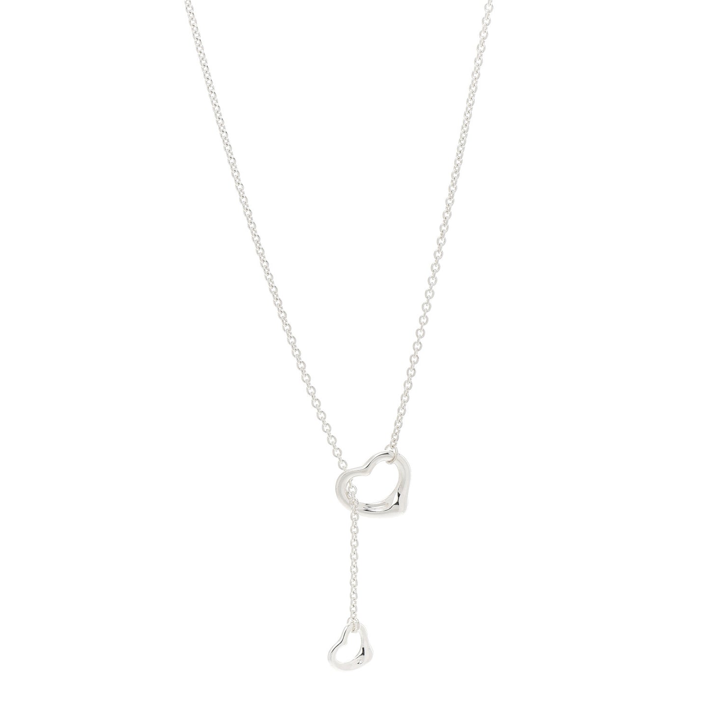 Sterling Silver Elsa Peretti Open Heart Lariat Necklace