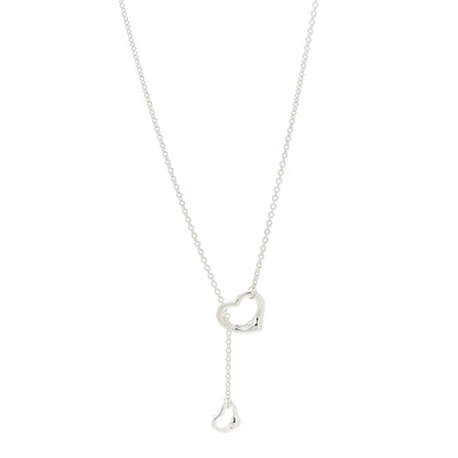 Tiffany Sterling Silver Elsa Peretti Open Heart Lariat Necklace 1 of 6