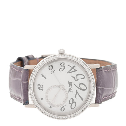 Piaget 18K White Gold Alligator Diamond Bezel Mother of Pearl 34mm Altiplano Manual Winding Watch 4 of 8