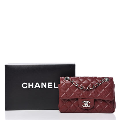 Chanel Caviar Quilted Mini Rectangular Flap Dark Red 10 of 10