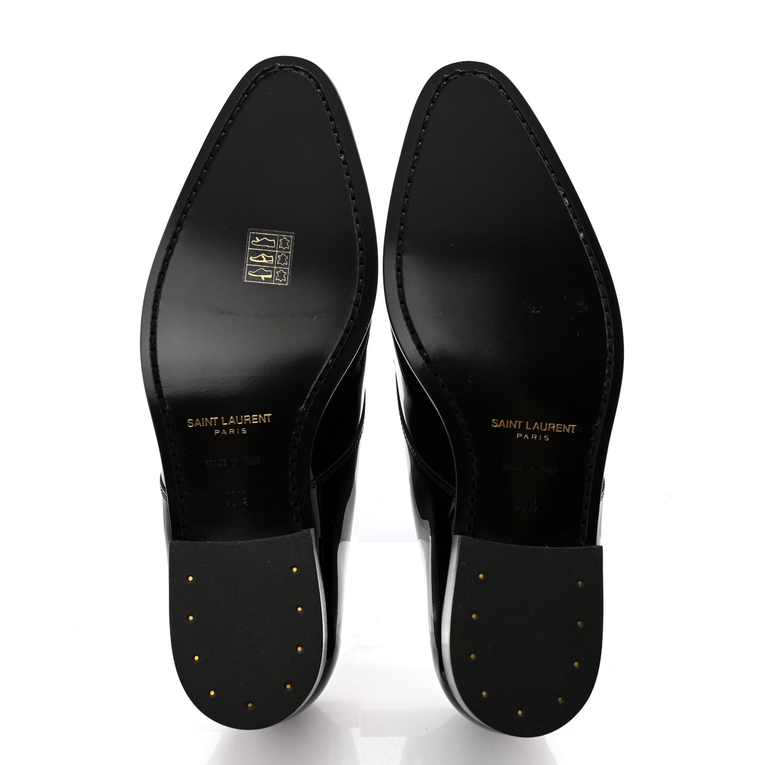 Saint Laurent Patent Lace Up Wyatt 25 Derby Shoes 40.5 Black 5 of 11