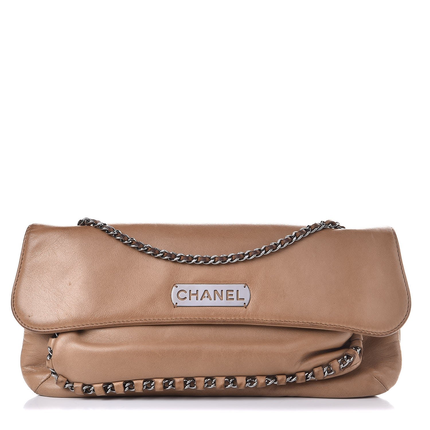 Chanel Lambskin Chain Flap Beige 1 of 20