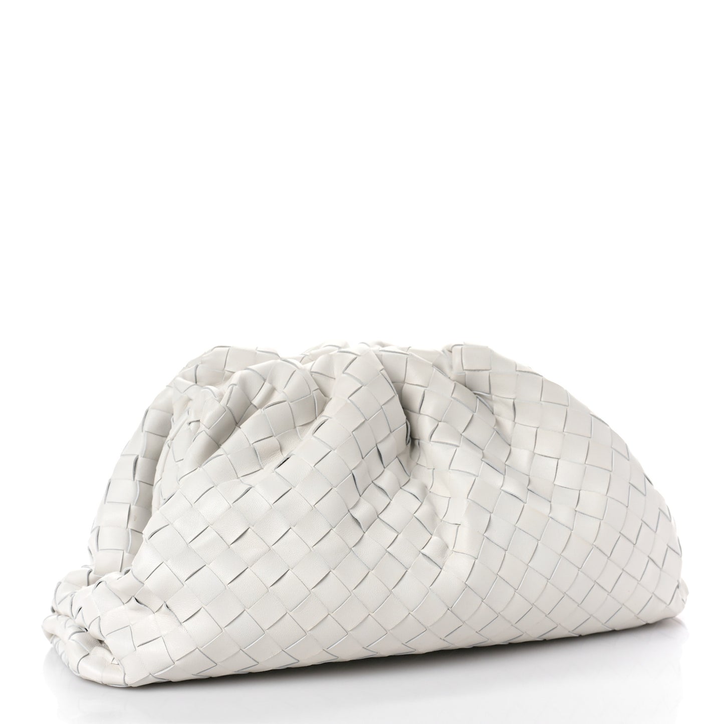 Nappa Maxi Intreccio The Pouch Oversized Clutch Chalk
