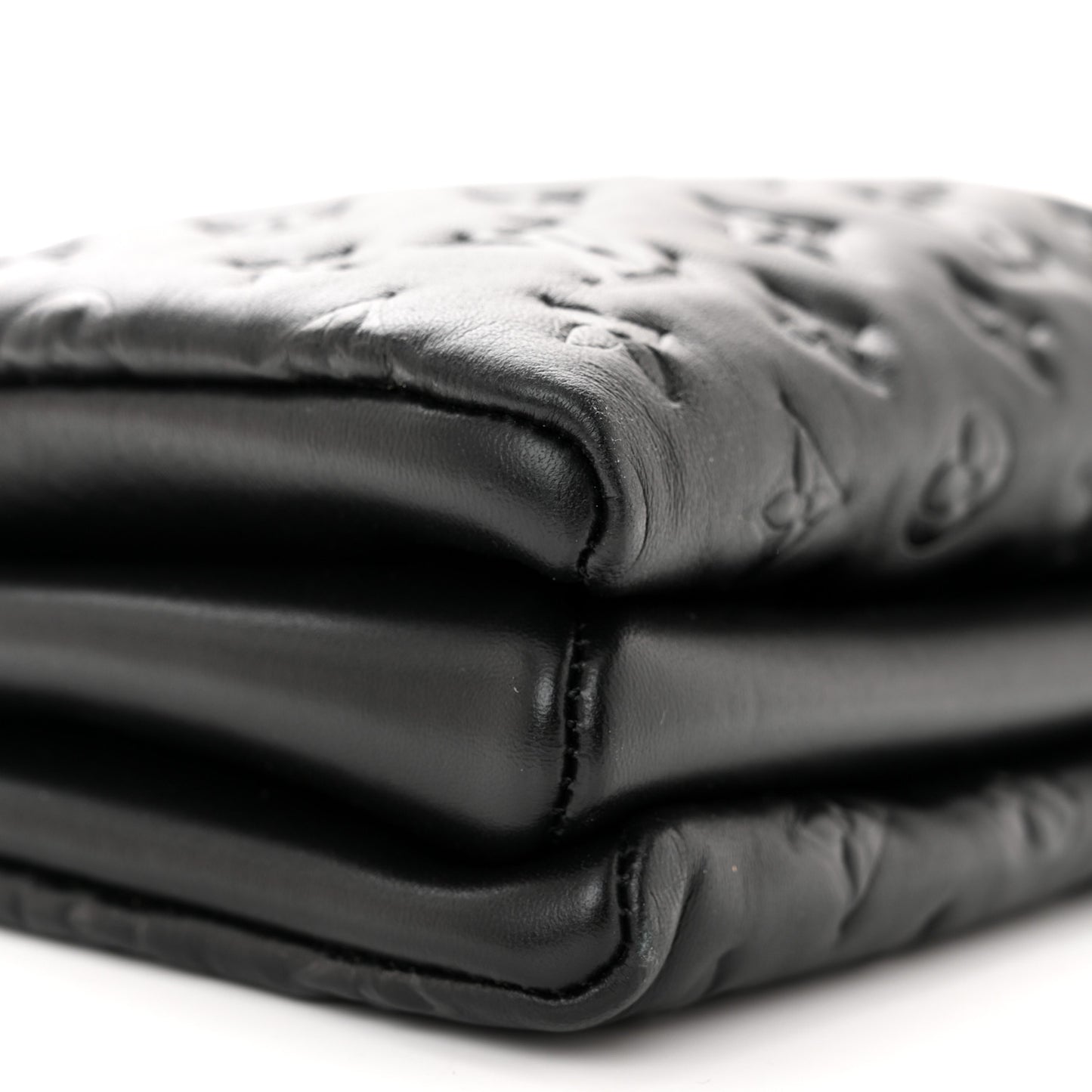 Lambskin Embossed Monogram Coussin PM Black