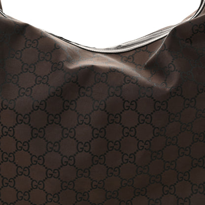 Gucci Nylon Monogram Extra Large Hobo Dark Brown 8 of 13