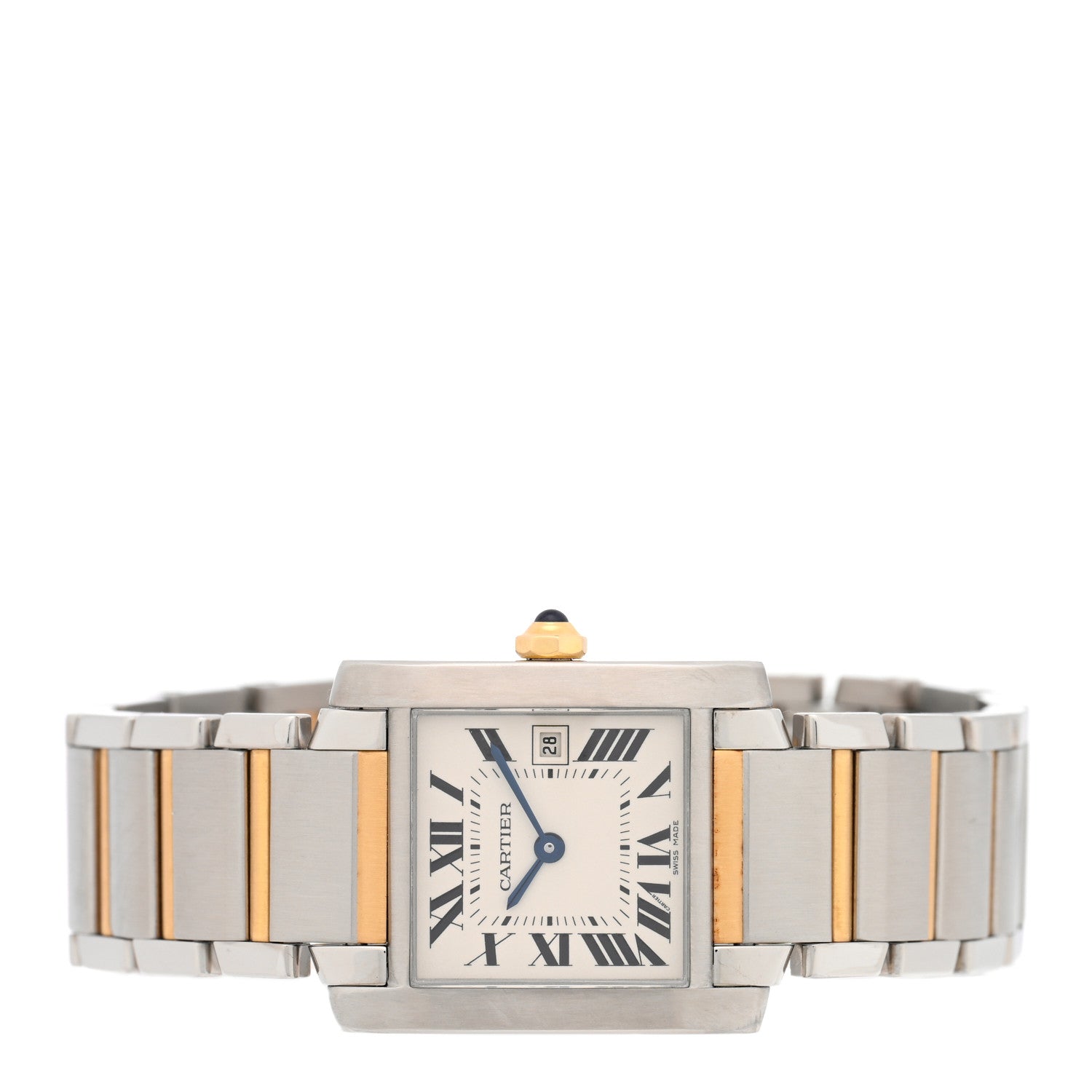 Cartier Stainless Steel 18K Yellow Gold 25mm Tank Francaise Quartz Watch 2 of 5
