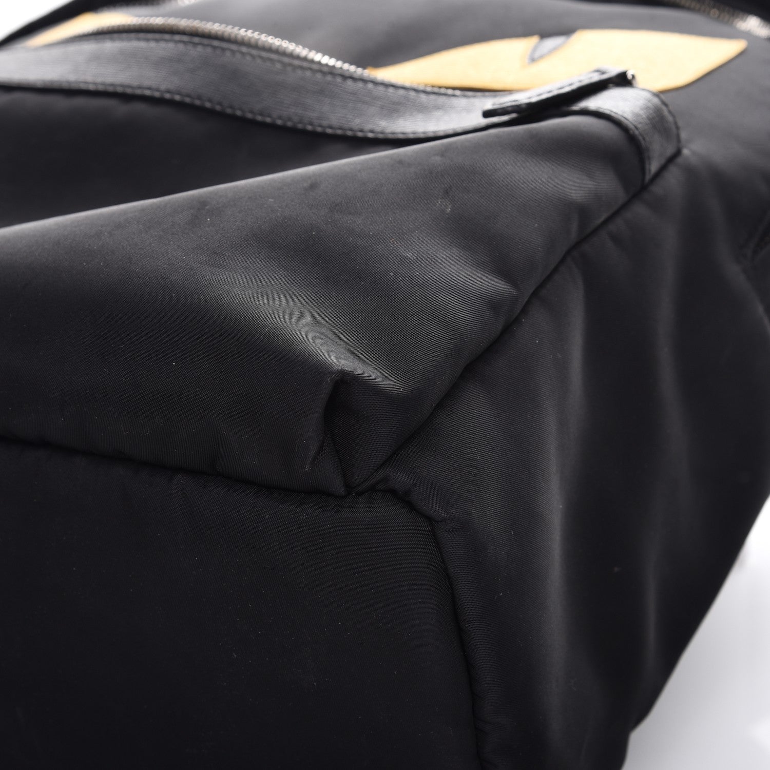 Fendi Nylon Vitello Elite Monster Eyes Rounded Backpack Black Yellow 11 of 11