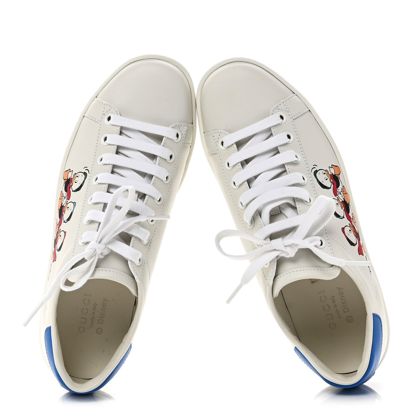 X DISNEY Calfskin Miro Soft Donald Duck Womens Ace Sneakers 37 White Bright Splash