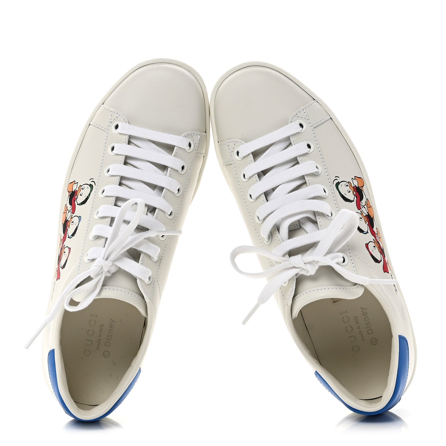 Gucci X DISNEY Calfskin Miro Soft Donald Duck Womens Ace Sneakers 37 White Bright Splash 2 of 10