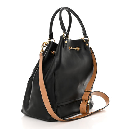 Fendi Vitello Grace King Karligraphy Chain Bucket Bag Black Bisquit 3 of 13