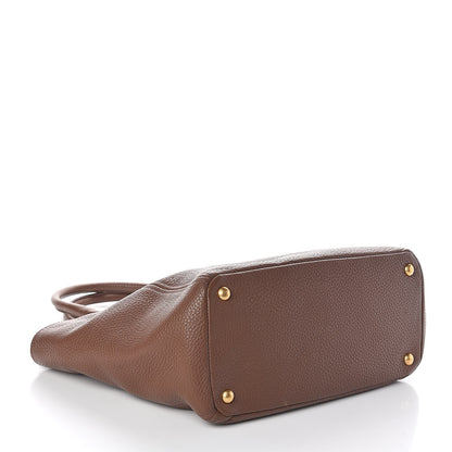 Prada Vitello Daino Side Pocket Tote Palissandro 4 of 15