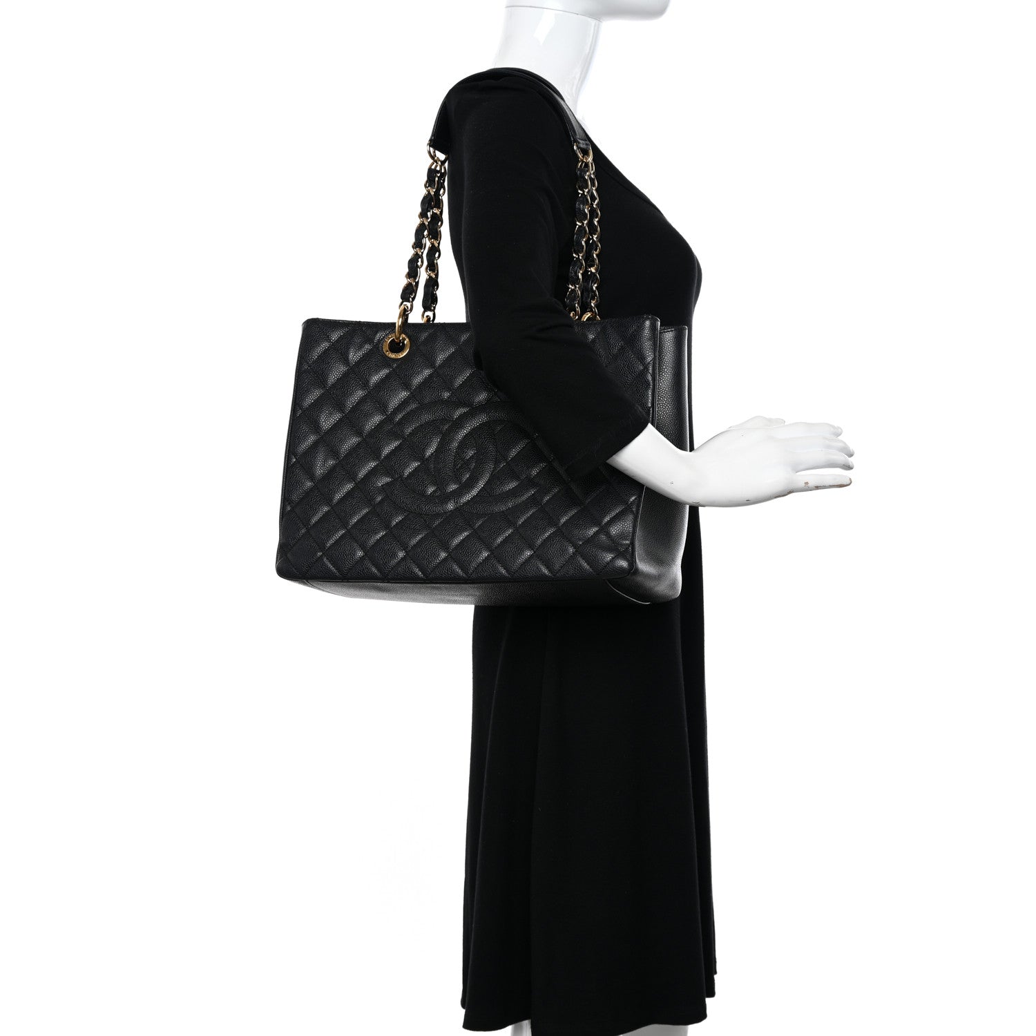 Chanel Caviar Quilted Grand Shopping Tote GST Black 2 of 14