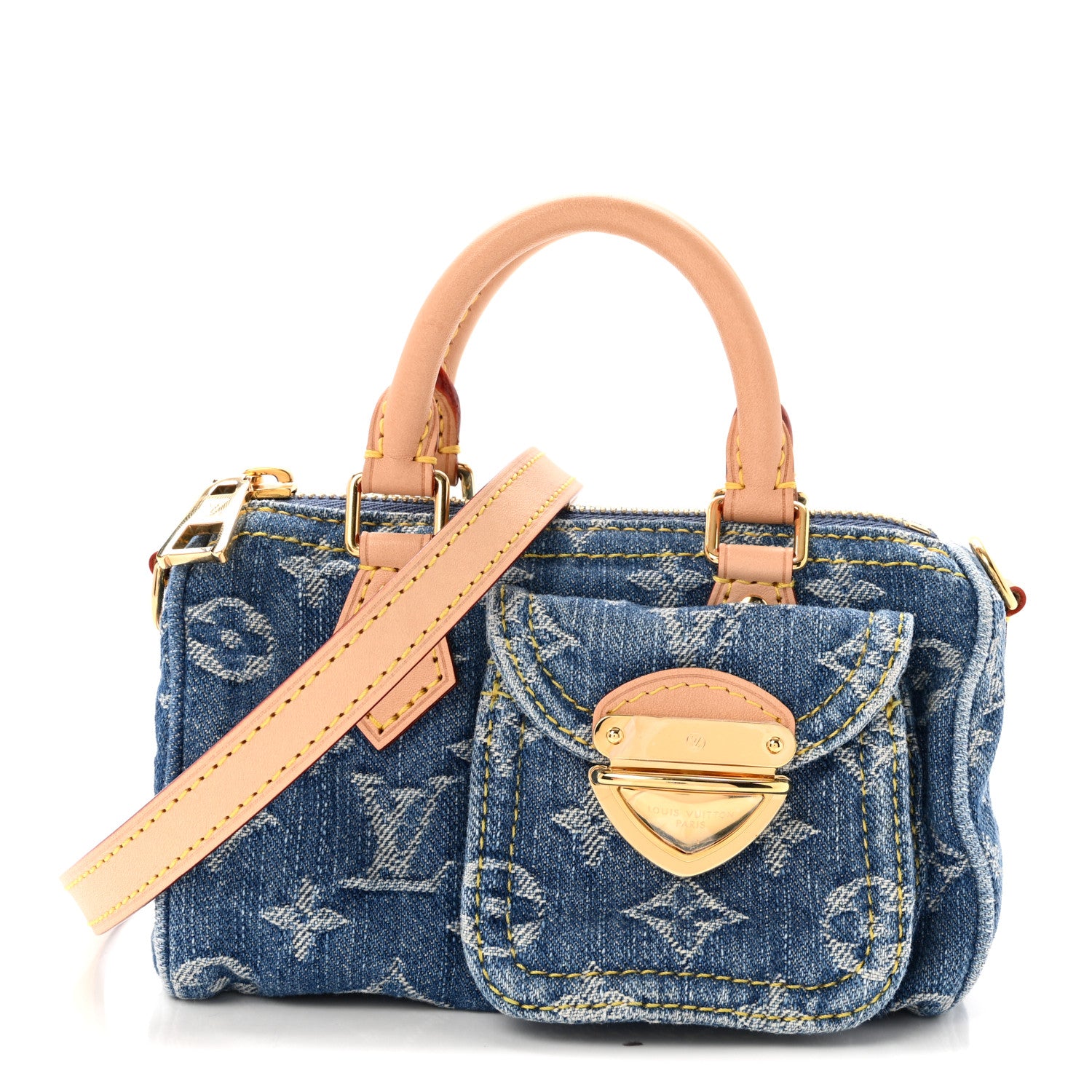 Louis Vuitton Monogram Denim Nano Speedy Blue 1 of 9