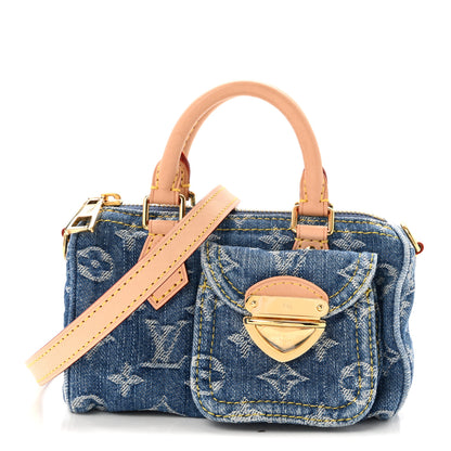 Louis Vuitton Monogram Denim Nano Speedy Blue 1 of 9
