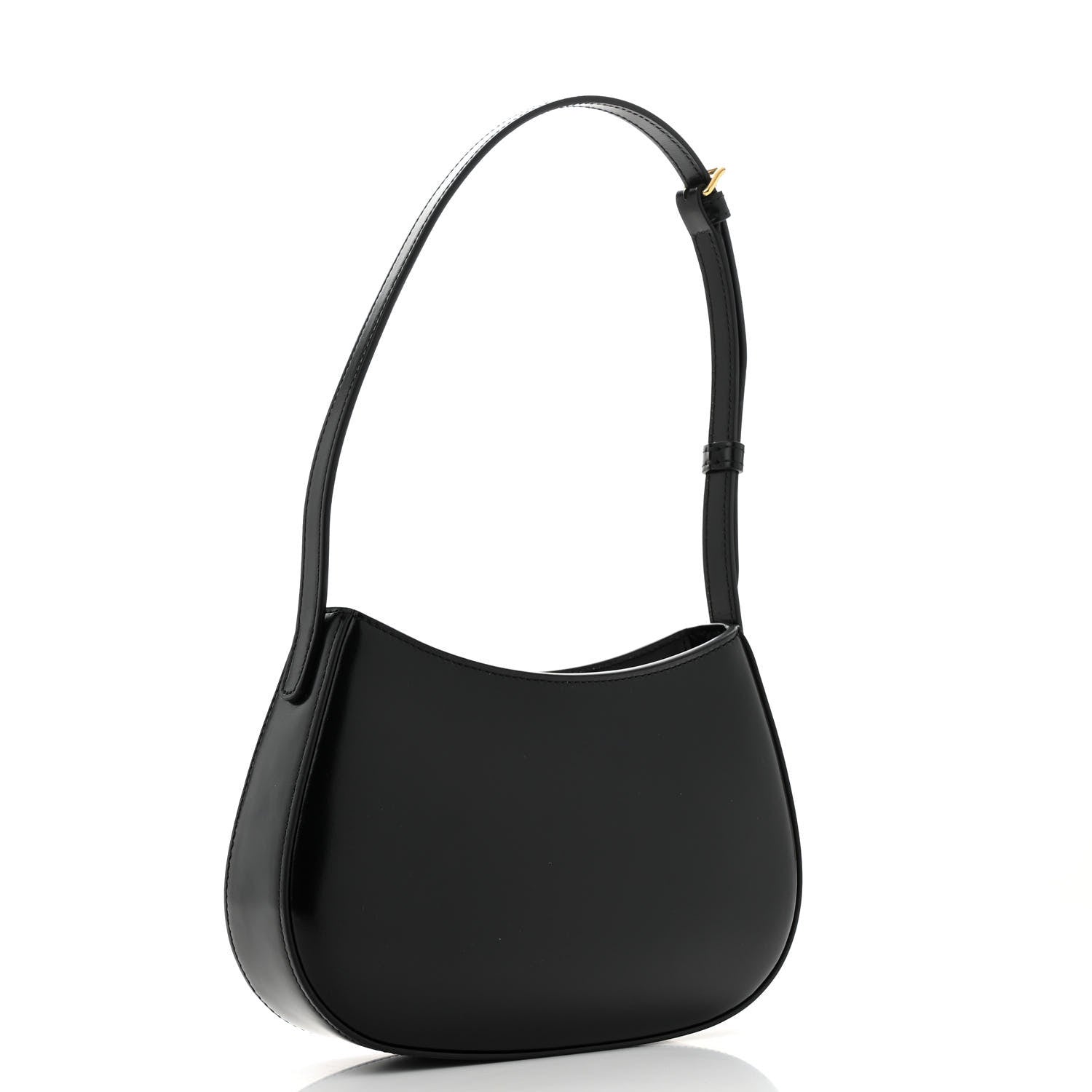 Celine Shiny Calfskin Medium Tilly Triomphe Shoulder Bag Black 3 of 12