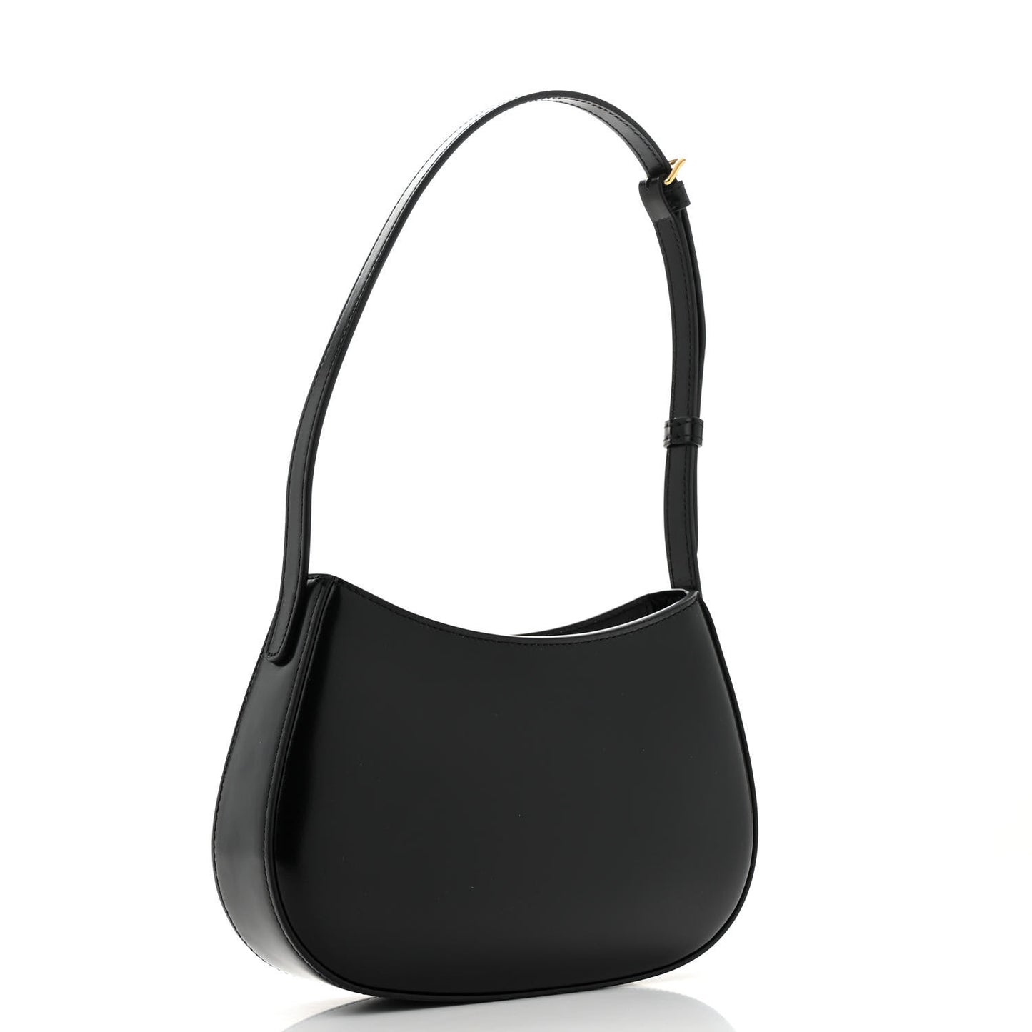 Shiny Calfskin Medium Tilly Triomphe Shoulder Bag Black