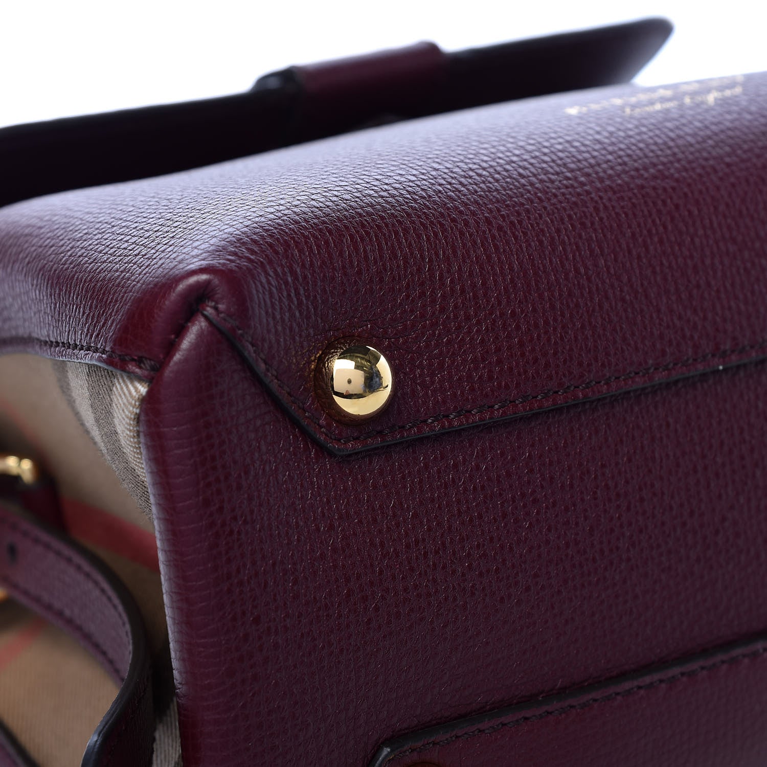 Burberry Derby Calfskin House Check Small Camberley Mahogany Red 16 of 26