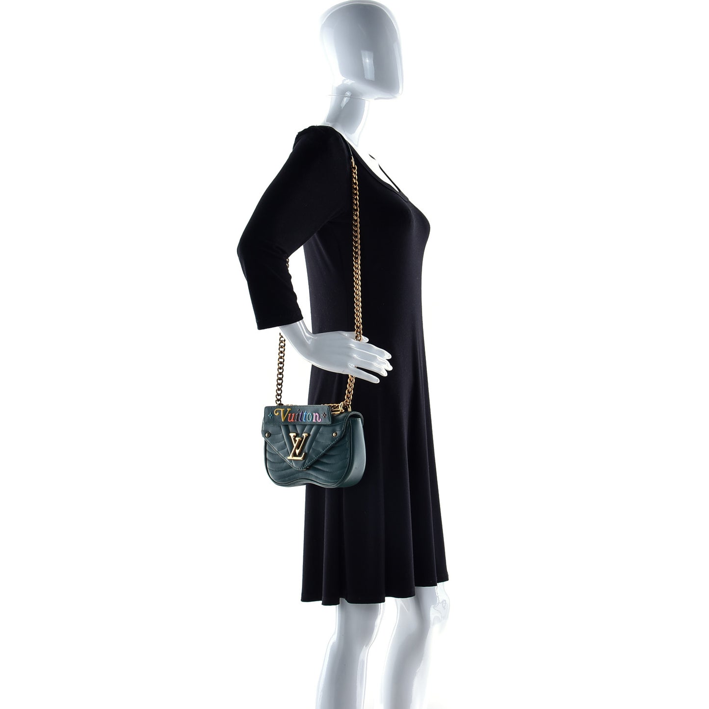 Calfskin New Wave Chain PM Emerald