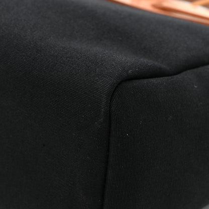 Hermes Toile Vache Calfskin Herbag 30 PM Black Natural 14 of 17