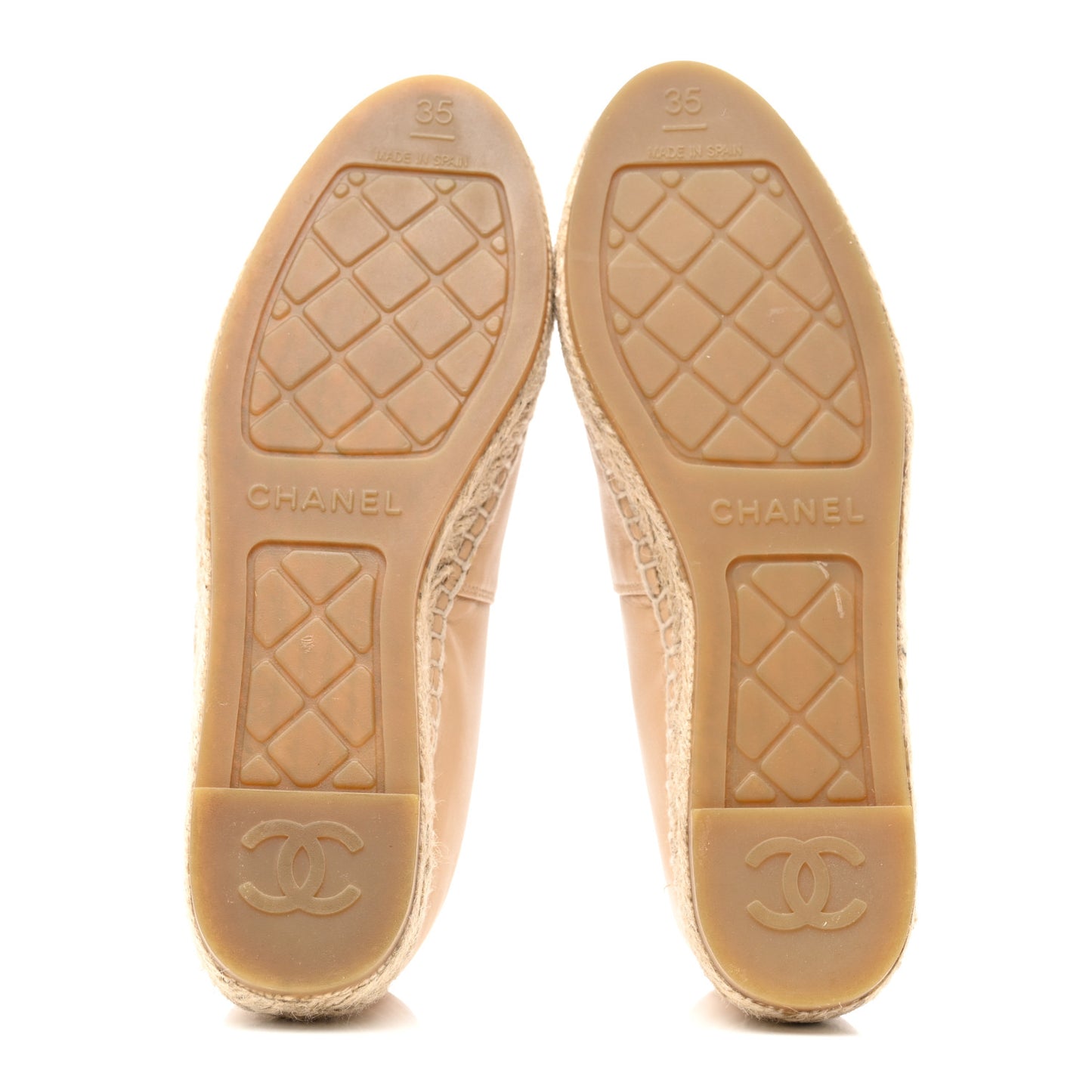 Lambskin CC Espadrilles 35 Beige Black