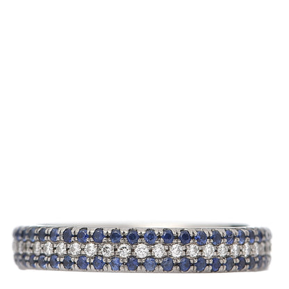 Tiffany 18K White Gold Diamond Blue Sapphire Embrace Ring 50 5.25 1 of 6