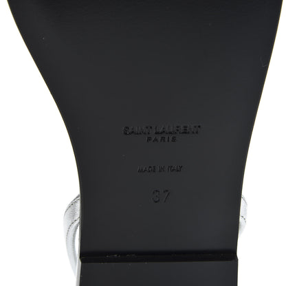 Saint Laurent Metallic Lambskin Nu Pieds 05 Thong Sandals 37 Argento 8 of 9