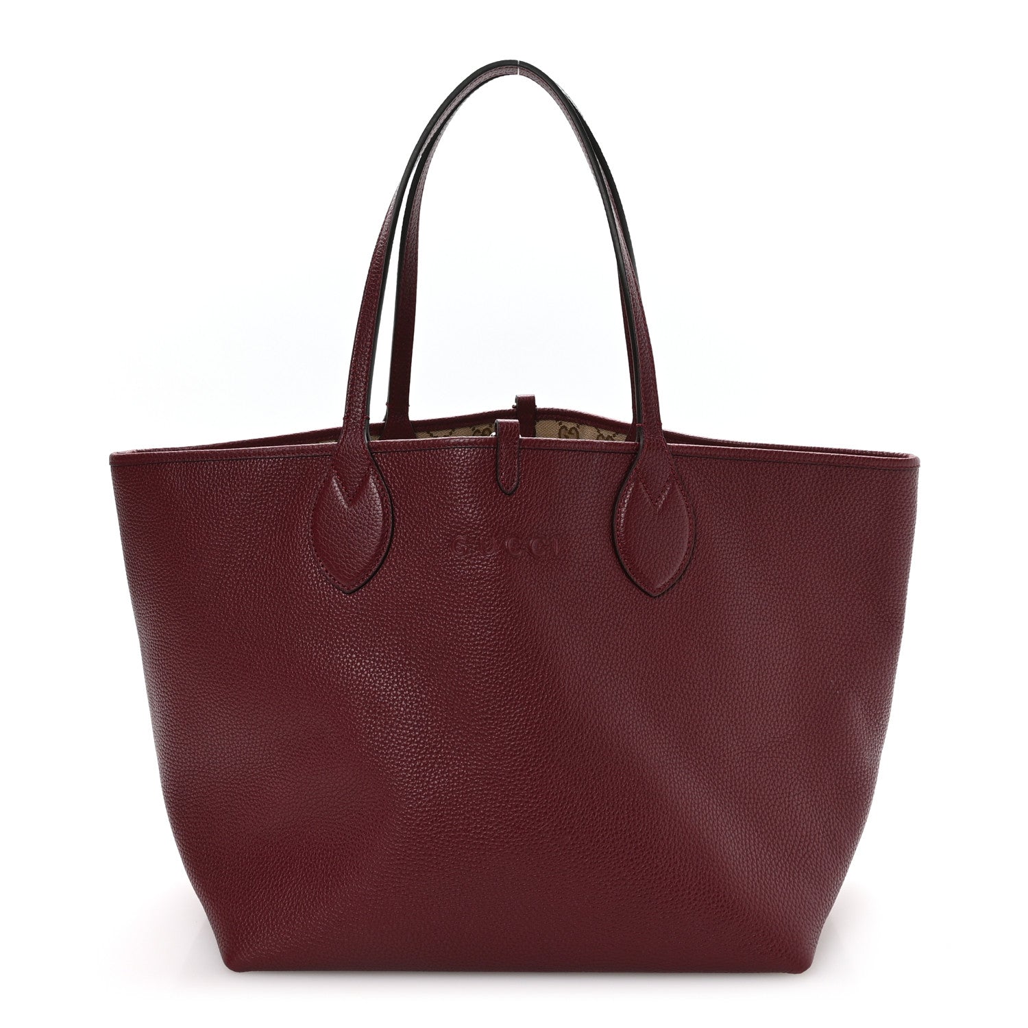 Gucci Grained Calfskin Monogram Large Totissima Reversible Tote Rosso Ancora 2 of 18