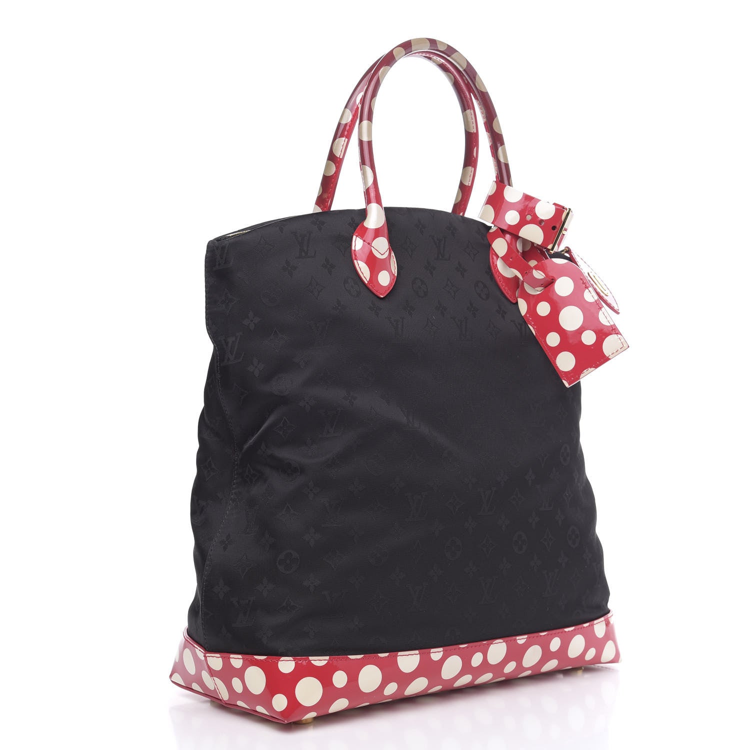 Louis Vuitton Nylon Monogram Kusama Infinity Dots Vertical Lockit Black Red 3 of 11