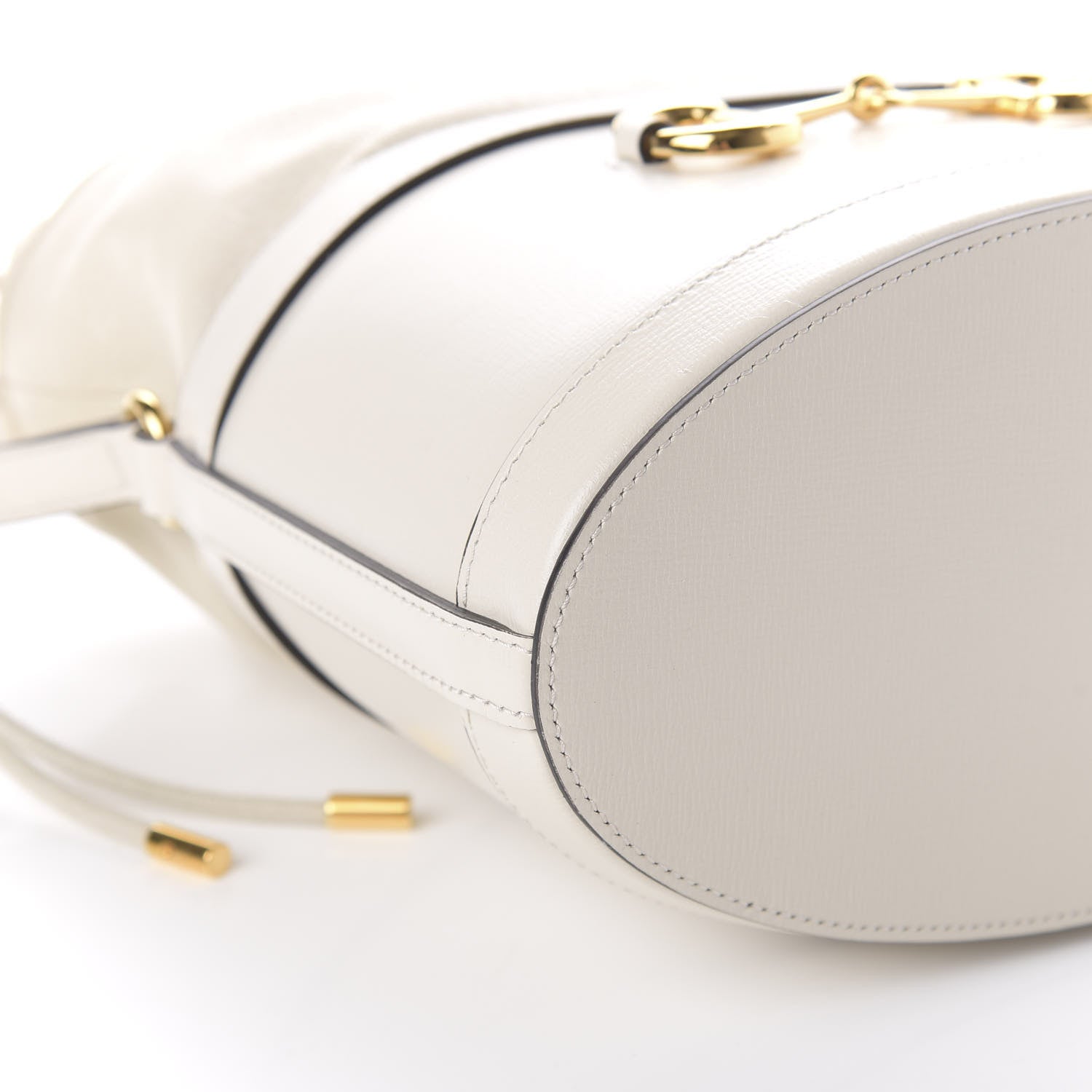 Gucci Azalea Sakai Calfskin Horsebit 1955 Drawstring Bucket Bag Mystic White 6 of 11