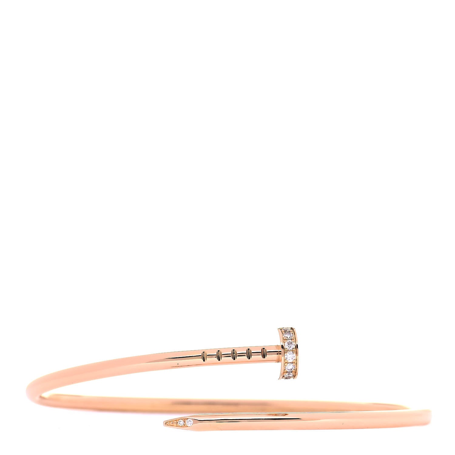 Cartier 18K Pink Gold Diamond Small Juste Un Clou Bracelet 16 1 of 6