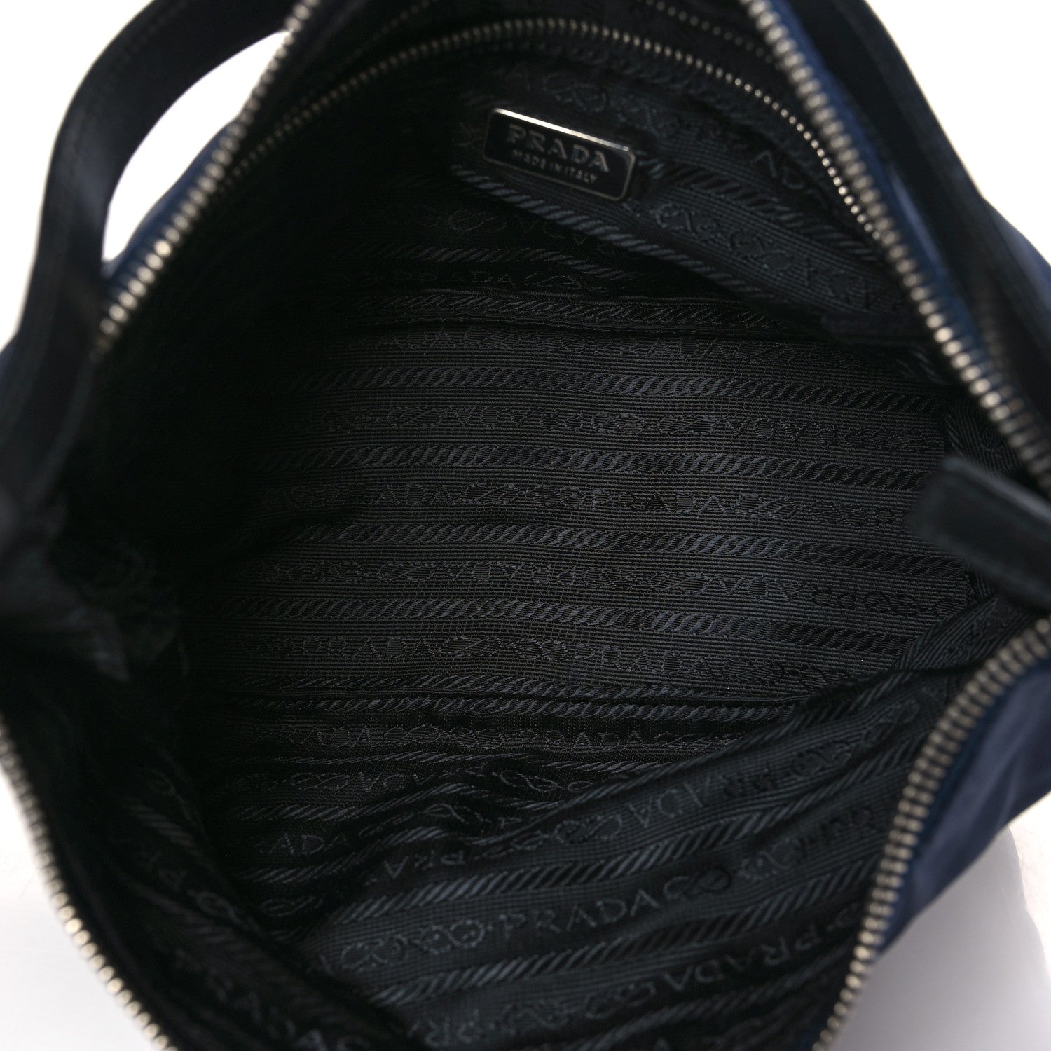 Prada Tessuto Nylon Vitello Hobo Navy 5 of 8