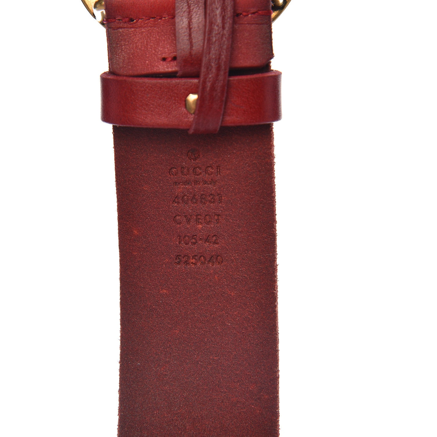 Gucci Faded Calfskin Double G 40mm Belt 105 42 Dark Red 4 of 12