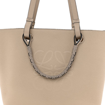 Loewe Grained Calfskin Small Anagram Tote Light Oat 7 of 9