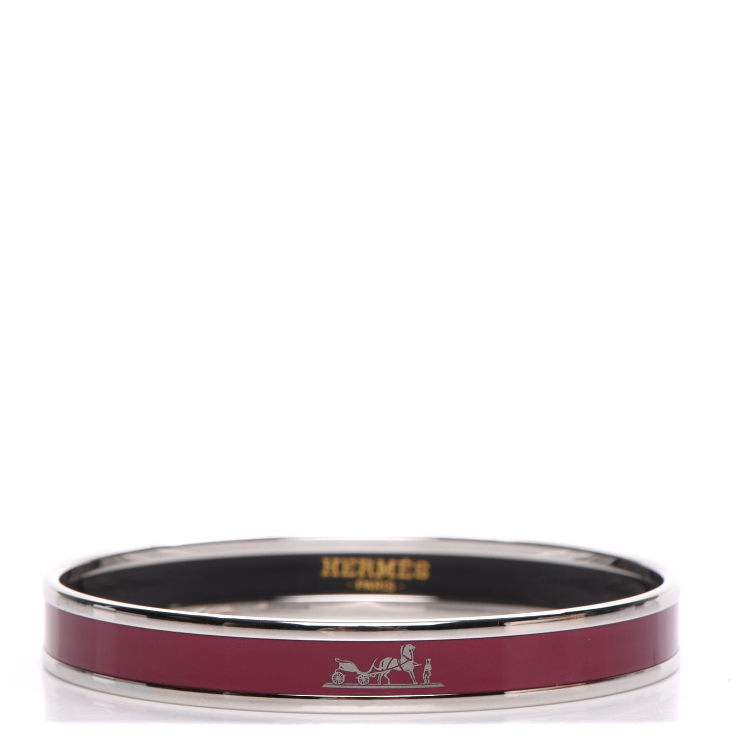 Enamel Printed Narrow Caleche Bracelet 65 Rouge H