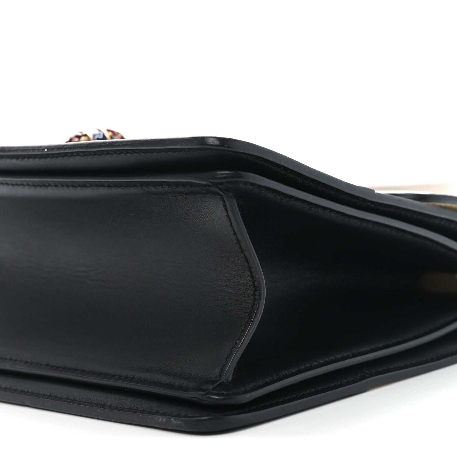 Gucci Calfskin Sylvie Web Small Queen Margaret Top Handle Bag Black White 10 of 10
