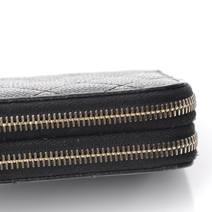 Chanel Caviar Quilted Large Gusset Double Zip Around Wallet Black 14 of 18