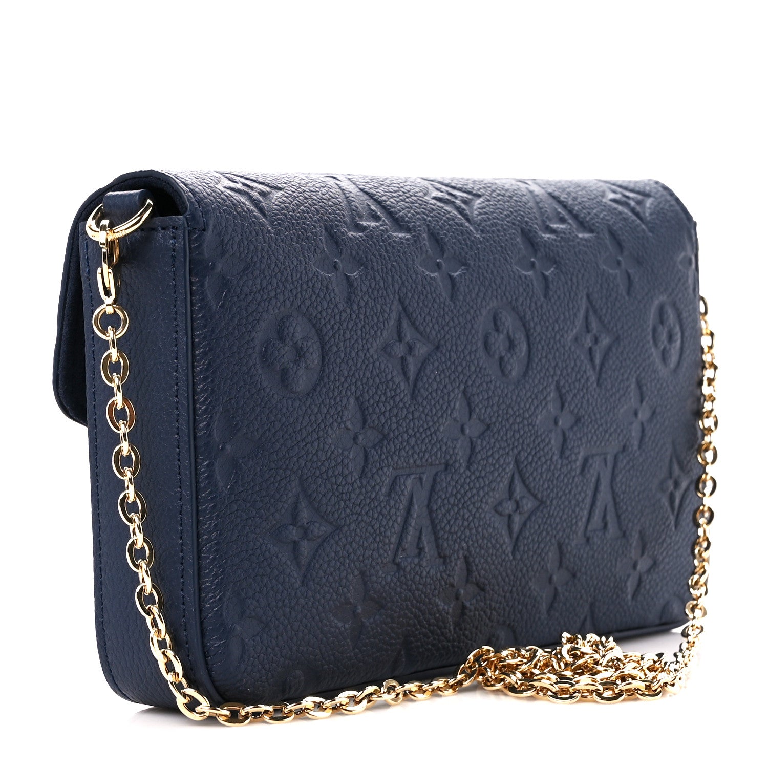 Louis Vuitton Empreinte Pochette Felicie Chain Wallet Navy 4 of 14