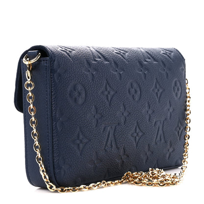 Louis Vuitton Empreinte Pochette Felicie Chain Wallet Navy 4 of 14