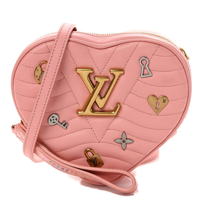 Louis Vuitton Calfskin Embellished New Wave Love Lock Heart Bag Rose Pomettes 1 of 8
