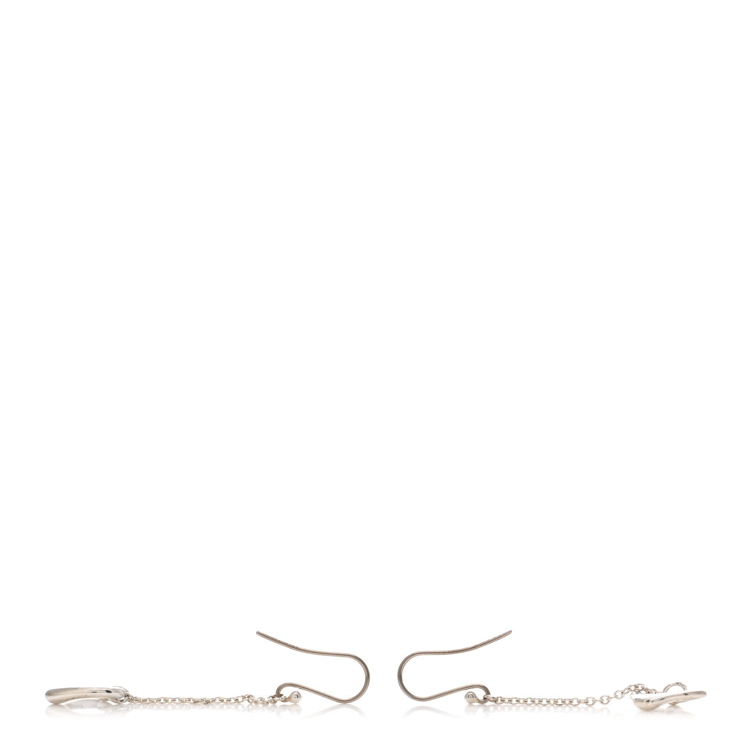 Tiffany Sterling Silver Elsa Peretti Open Heart Drop Earrings 3 of 4