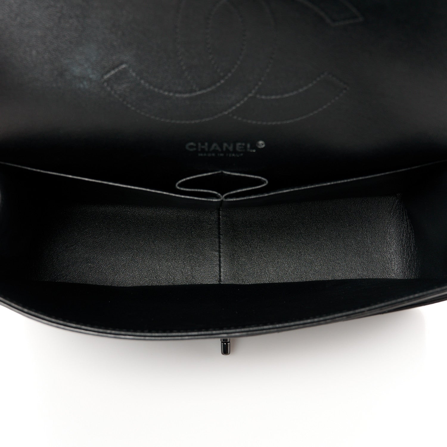 Chanel Lambskin Chevron Quilted Jumbo Double Flap So Black 5 of 11