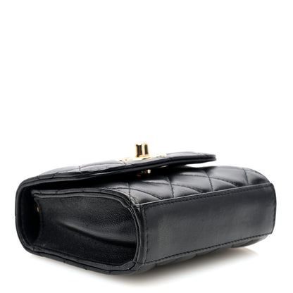 Chanel Lambskin Quilted Mini Trendy CC Clutch With Chain Black 4 of 10