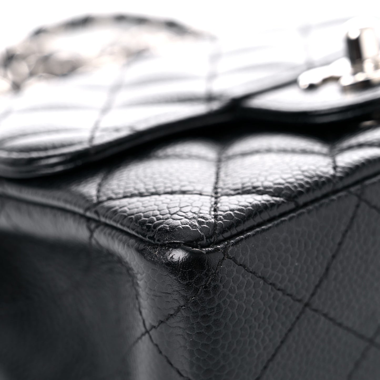 Caviar Quilted Mini Square Flap Black